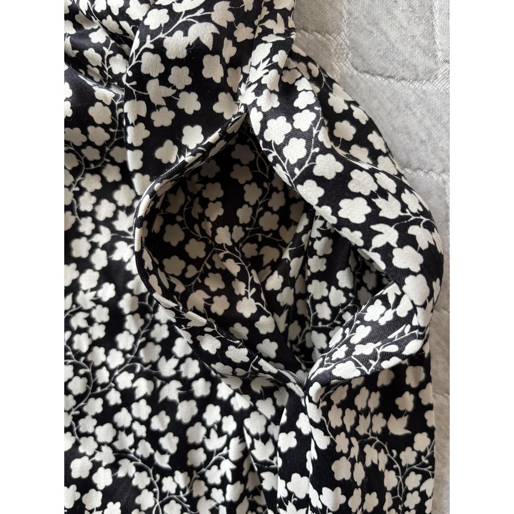 Anthropologie Jumpsuit Womens Medium Black Floral Elastic Waist Wide Leg V Neck - Picture 3 of 8